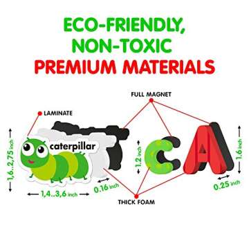 Foam Magnets and Magnetic Letters for Toddlers and Kids - ABC Alphabet Magnets for Refrigerator and Dry Erase Board - Baby Magnets for Fridge and Whiteboard - Ideal for Kids!