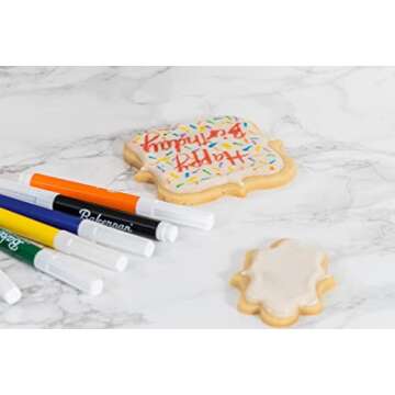 Bakerpan Food Coloring Markers, Standard Tip Edible Markers for Cookie Decorating, Edible Colored Ink Pens - Set of 7 (Made in USA)