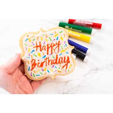 Bakerpan Food Coloring Markers, Standard Tip Edible Markers for Cookie Decorating, Edible Colored Ink Pens - Set of 7 (Made in USA)