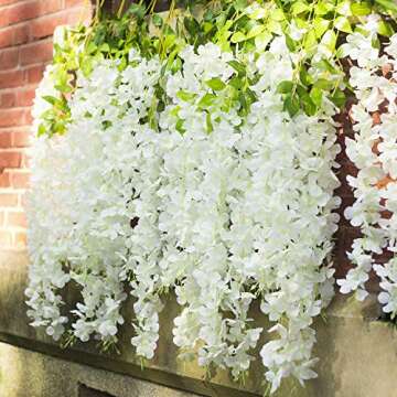 GPARK 12 Pack Wisteria Artificial Flowers for Decoration