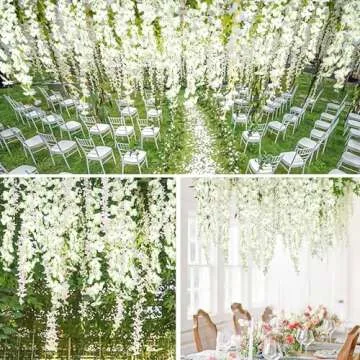 GPARK 12 Pack Wisteria Artificial Flowers for Decoration