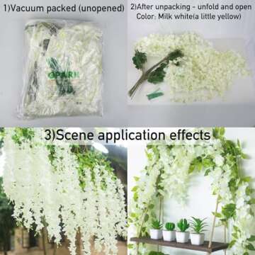 GPARK 12 Pack Wisteria Artificial Flowers for Decoration