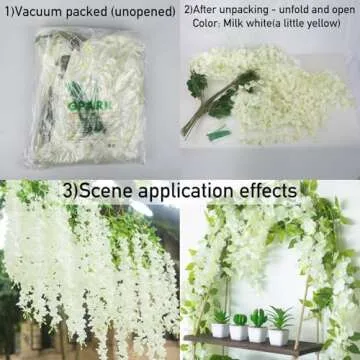 GPARK 12 Pack Wisteria Artificial Flowers for Decoration