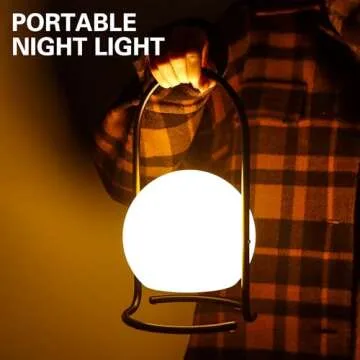 TRIROCKS Portable Cordless Lantern Table Lamp, Portable Powerful 4000mAh LED Battery Operated Table Lamps, 3-Mode Lighting Outdoor Night Lamp Lantern for Christmas Home Bedroom Camping