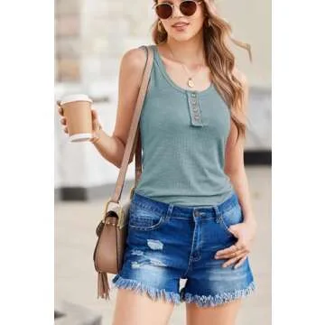 Bluetime Ribbed Summer Tank Tops for Women 2024