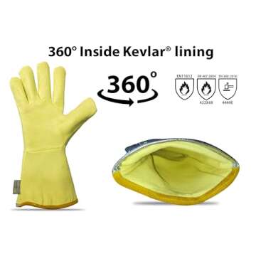 SpecxArmor® Graywolf® Kevlar Aluminized Heat Resistant Welding Glove/Large/1472°F │Fire Gloves│Kevlar Gloves│High Heat Gloves │Foundry Gloves │