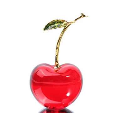 Waltz&F Crystal Red Cherry Collectible Figurines Home Office Party Decoration (single)