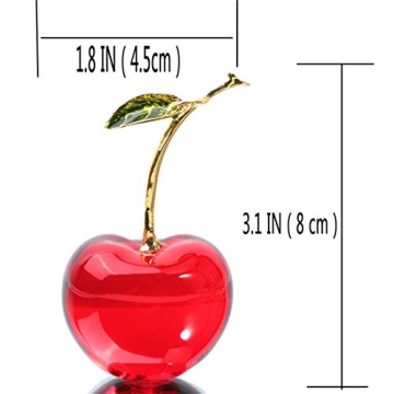 Waltz&F Crystal Red Cherry Collectible Figurines Home Office Party Decoration (single)