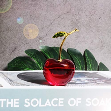 Waltz&F Crystal Red Cherry Collectible Figurines Home Office Party Decoration (single)