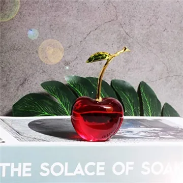 Waltz&F Crystal Red Cherry Collectible Figurines Home Office Party Decoration (single)