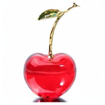 Waltz&F Crystal Red Cherry Collectible Figurines Home Office Party Decoration (single)