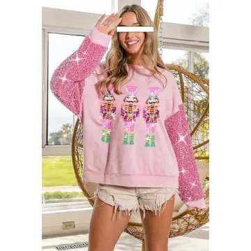Dazzling UAURORAO Christmas Sequins Sweatshirt for Women