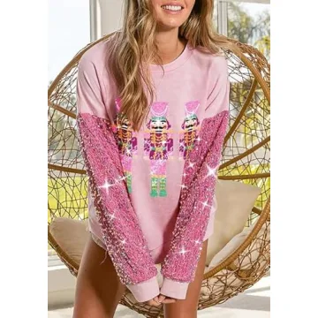 Dazzling UAURORAO Christmas Sequins Sweatshirt for Women