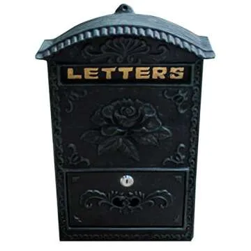 Elegant Locking Wall Mounted Mailbox - Vintage Rose Decoration