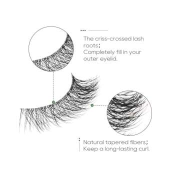 False Eyelashes Fluffy False Lashes Wispy Natural Lashes 3D Faux Mink Lashes 7 Pairs Jiocolor Volume Eye Lashes DJ-20