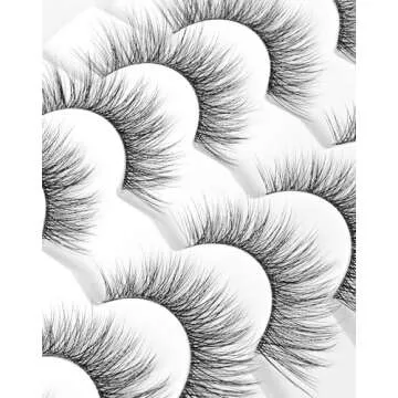 False Eyelashes Fluffy False Lashes Wispy Natural Lashes 3D Faux Mink Lashes 7 Pairs Jiocolor Volume Eye Lashes DJ-20