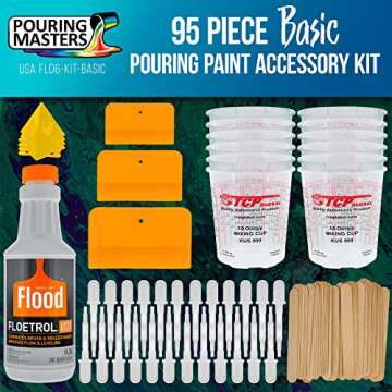 U.S. Art Supply - 1 Quart Floetrol Additive Pouring Supply Paint Medium Basic Kit for Mixing, Stain,...