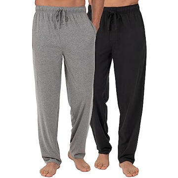 Fruit of the Loom Men's Jersey Knit Sleep Pants 2-Pack for Everyday Comfort
