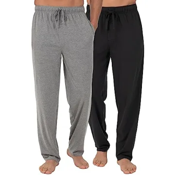 Fruit of the Loom Men's Jersey Knit Sleep Pants 2-Pack for Everyday Comfort