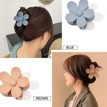 Large Matte Flower Claw Clip Set for All Hair Types
