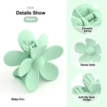 Large Matte Flower Claw Clip Set for All Hair Types