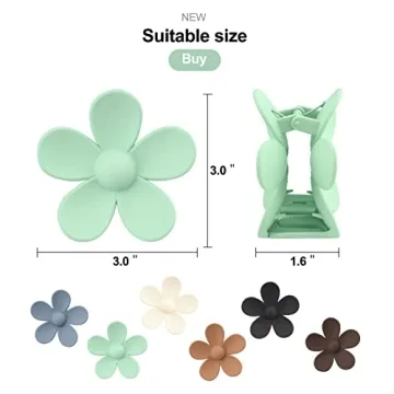 Large Matte Flower Claw Clip Set for All Hair Types