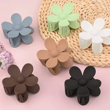 Large Matte Flower Claw Clip Set for All Hair Types