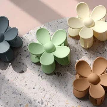 Large Matte Flower Claw Clip Set for All Hair Types