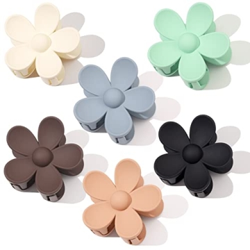 Large Matte Flower Claw Clip Set for All Hair Types