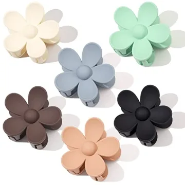 Large Matte Flower Claw Clip Set for All Hair Types