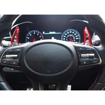 iJDMTOY Red CNC Billet Aluminum Large Paddle Extensions Compatible with Hyundai 2018-2022 Genesis G70, 2020-2023 Sonata, 2021-2023 Elantra, 2022-23 Tucson