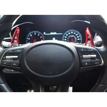 iJDMTOY Red CNC Billet Aluminum Large Paddle Extensions Compatible with Hyundai 2018-2022 Genesis G70, 2020-2023 Sonata, 2021-2023 Elantra, 2022-23 Tucson
