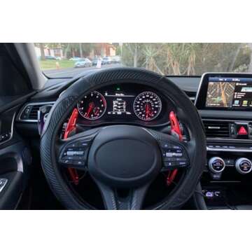 iJDMTOY Red CNC Billet Aluminum Large Paddle Extensions Compatible with Hyundai 2018-2022 Genesis G70, 2020-2023 Sonata, 2021-2023 Elantra, 2022-23 Tucson