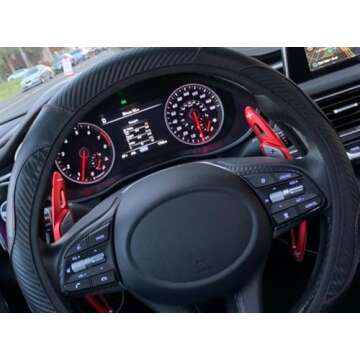 iJDMTOY Red CNC Billet Aluminum Large Paddle Extensions Compatible with Hyundai 2018-2022 Genesis G70, 2020-2023 Sonata, 2021-2023 Elantra, 2022-23 Tucson