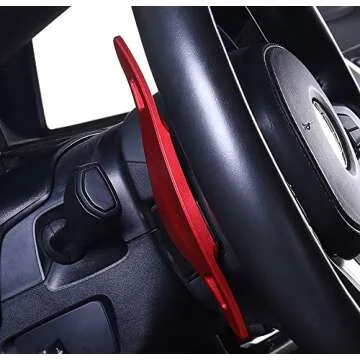 iJDMTOY Red CNC Billet Aluminum Large Paddle Extensions Compatible with Hyundai 2018-2022 Genesis G70, 2020-2023 Sonata, 2021-2023 Elantra, 2022-23 Tucson