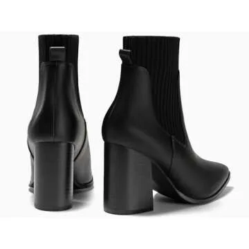 Coutgo Women's Stylish Comfortable Pointed Toe Ankle Boots