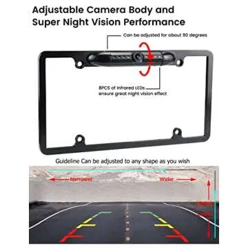 WiFi License Plate Backup Camera, GreenYi 5G Wireless 720P HD Car Rear View Reverse Cam for iPhone iPad Android Smart Phones Tablets Car Central Console Which Support Dual Band WiFi(2.4Ghz and 5Ghz)