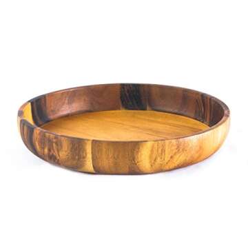 Falin & Lenin 14" Handmade Wooden Serving Plate - Ideal for Events & Gatherings