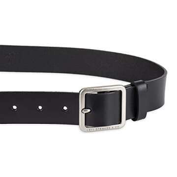 Levi's Women's Slim Casual Leather Jean Belt with Square Center Bar Buckle (Regular and Plus Sizes)