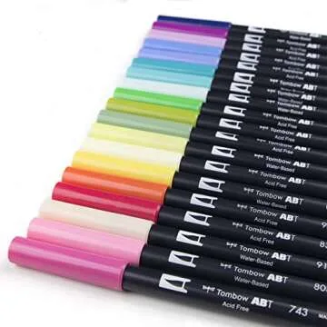 Tombow 56192 Dual Brush Pen Art Markers, Floral Palette, 20-Pack. Blendable, Brush and Fine Tip Markers