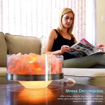 LEVOIT Aria Himalayan Salt Lamp, Pink Rock Large Crystal Natural Himilian Gift Night Light (ETL Certified) Touch Dimmer, 8.5lbs