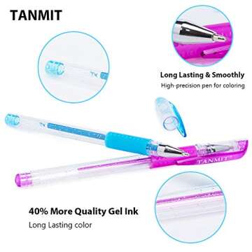 TANMIT 33 Colors Glitter Gel Pens – Vibrant Art Markers