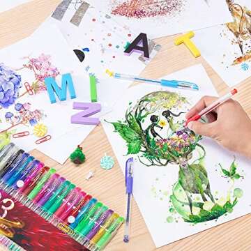 TANMIT 33 Colors Glitter Gel Pens – Vibrant Art Markers