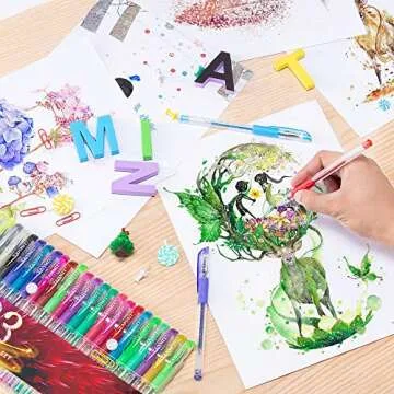 TANMIT 33 Colors Glitter Gel Pens – Vibrant Art Markers