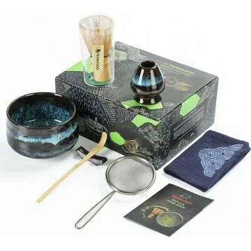 Japanese Matcha Tea Set with Bowl & Whisk Kit