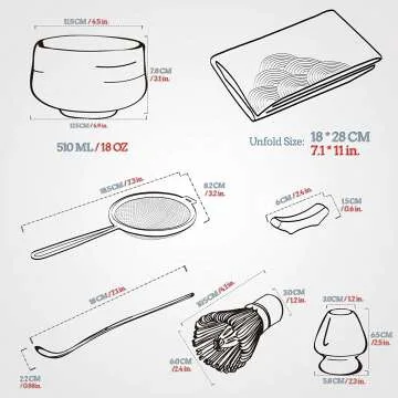 Japanese Matcha Tea Set with Bowl & Whisk Kit