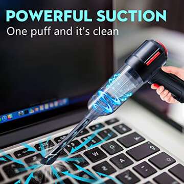 PeroBuno 3-in-1 Computer Vacuum Cleaner - Air Duster - for Keyboard Cleaning - Cordless Canned Air -...