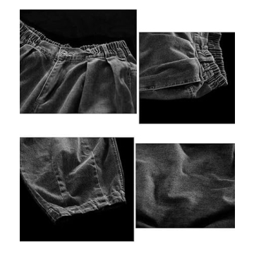 YESNO Women Casual Loose Cropped Trousers Denim Bloomers