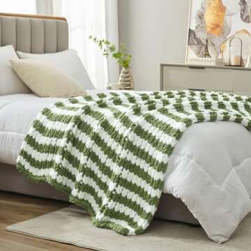 Chunky Knit Blanket Throw - Cozy Chenille Softness