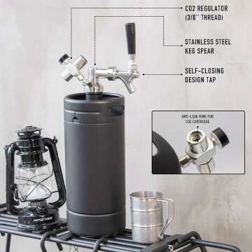 Pressurized Growler Tap System - 128oz Matte Black
